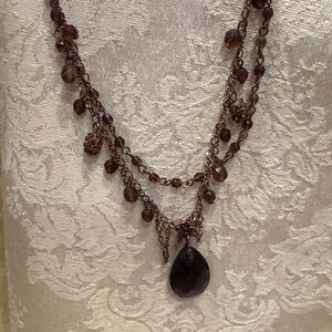 2028 Elegant Purple pendant/chandelier & Beaded Necklace